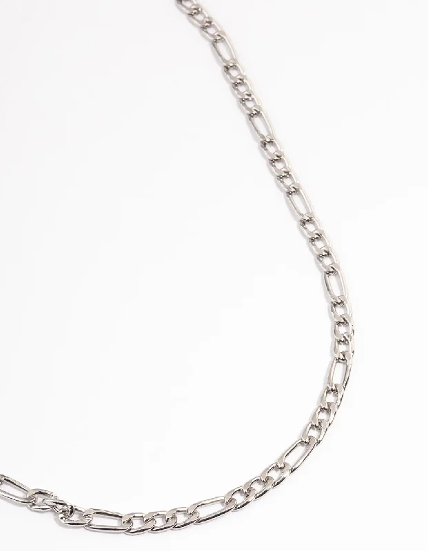 Shop Classic Women's Necklaces & Pendants with a Modern Twist-Silver Figaro Chain Necklace Shop Classic Women's Necklaces & Pendants with a Modern Twist-Silver Figaro Chain Necklace