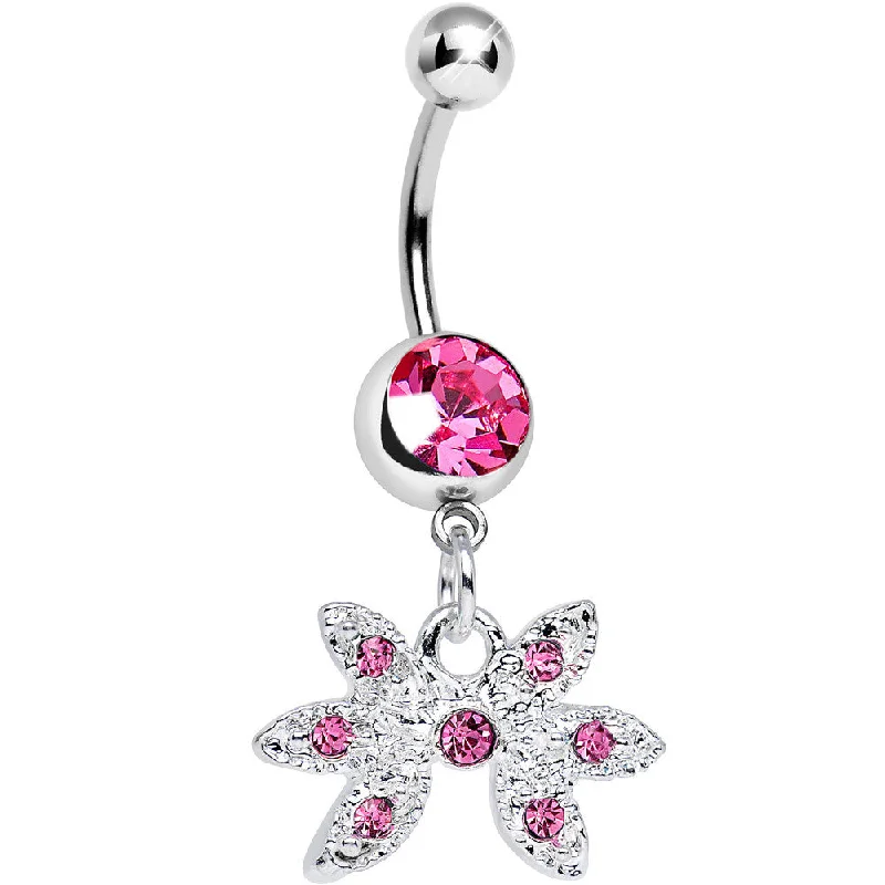 Belly Rings with Unique Shape Designs -Pink Gem New Orleans Mardi Gras Mask Dangle Belly Ring Belly Rings with Unique Shape Designs -Pink Gem New Orleans Mardi Gras Mask Dangle Belly Ring