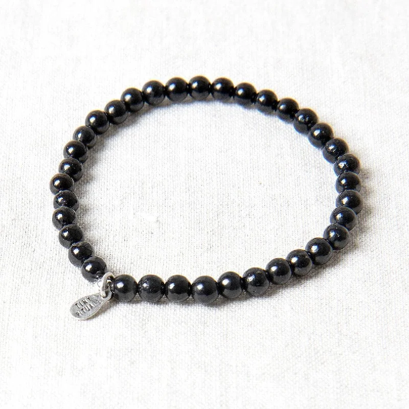 Silver Bangles for Women with Engraved Symbols-Shungite Energy Bracelet