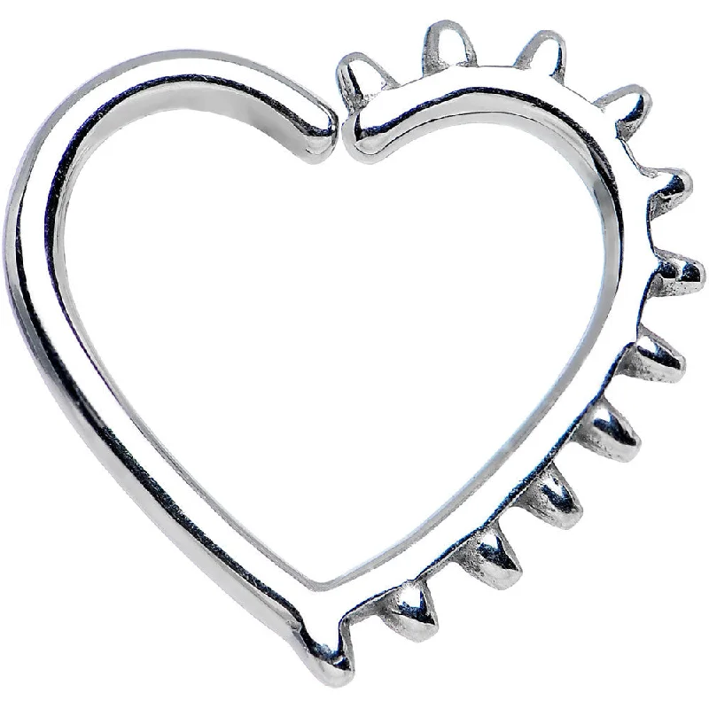 Women's Earrings – Elegant Designs for Every Personality--16 Gauge 3/8 Spiked Heart Closure Daith Cartilage Tragus Earring Women's Earrings – Elegant Designs for Every Personality--16 Gauge 3/8 Spiked Heart Closure Daith Cartilage Tragus Earring