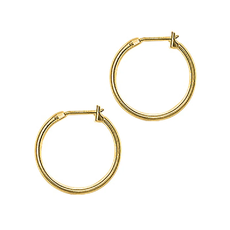 Women's Earrings – Elegant Designs for Every Personality--14KT Yellow Gold 1.5mm 11/16 Inch Hoop Earrings