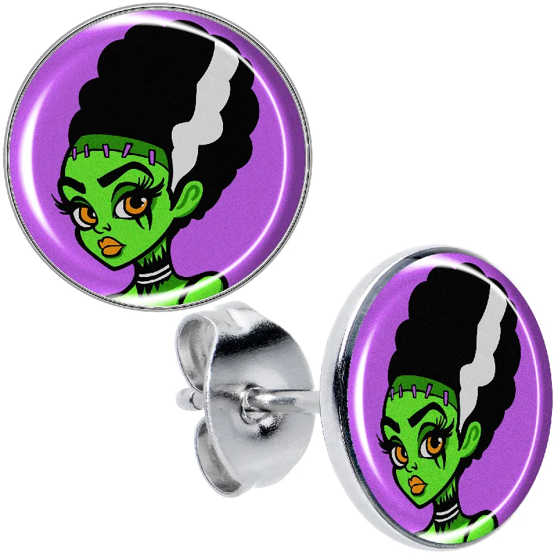 Women's Earrings – Elegant Designs for Every Personality--Bride of Frankenstein Stud Earrings Women's Earrings – Elegant Designs for Every Personality--Bride of Frankenstein Stud Earrings
