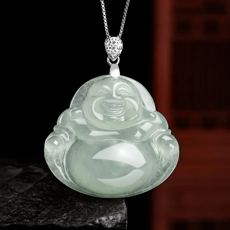 Shop Classic Women's Necklaces & Pendants with a Modern Twist-Buddha Stones 925 Sterling Silver Natural Jade Laughing Buddha Prosperity Abundance Chain Necklace Pendant Shop Classic Women's Necklaces & Pendants with a Modern Twist-Buddha Stones 925 Sterling Silver Natural Jade Laughing Buddha Prosperity Abundance Chain Necklace Pendant