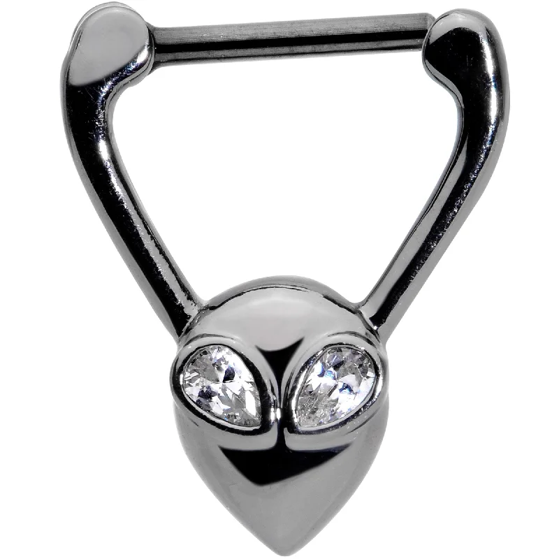 Women's Earrings – Elegant Designs for Every Personality--16 Gauge 5/16 Clear Gem Black Alien Invader Cartilage Clicker Women's Earrings – Elegant Designs for Every Personality--16 Gauge 5/16 Clear Gem Black Alien Invader Cartilage Clicker