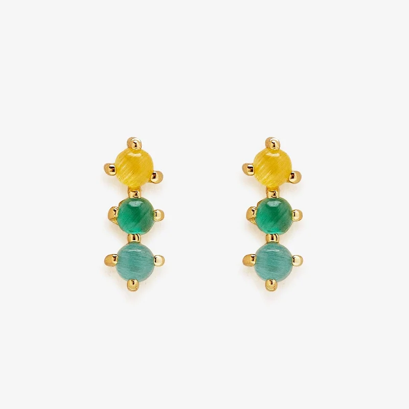 Women's Earrings – Elegant Designs for Every Personality--3 Stone Stud Earrings