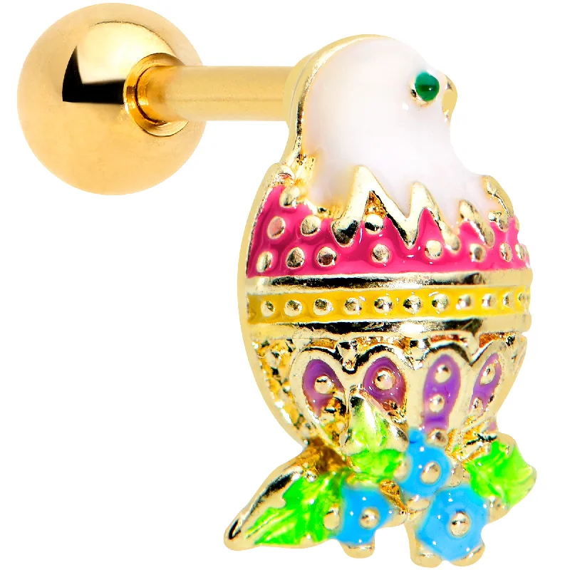 Women's Earrings – Elegant Designs for Every Personality--16 Gauge 1/4 Gold Tone Yellow Pink Hatched Easter Chick Tragus Earring Women's Earrings – Elegant Designs for Every Personality--16 Gauge 1/4 Gold Tone Yellow Pink Hatched Easter Chick Tragus Earring