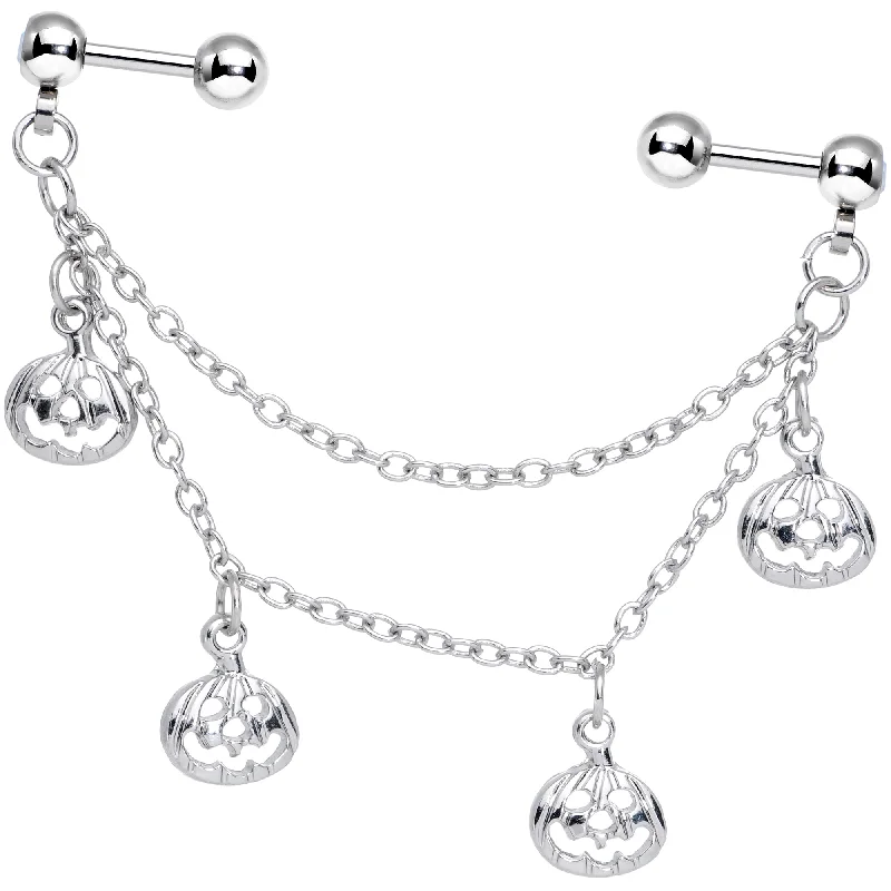 Women's Earrings – Elegant Designs for Every Personality--16 Gauge 1/4 Aurora Gem Pumpkin Halloween Cartilage Chain Earring Women's Earrings – Elegant Designs for Every Personality--16 Gauge 1/4 Aurora Gem Pumpkin Halloween Cartilage Chain Earring