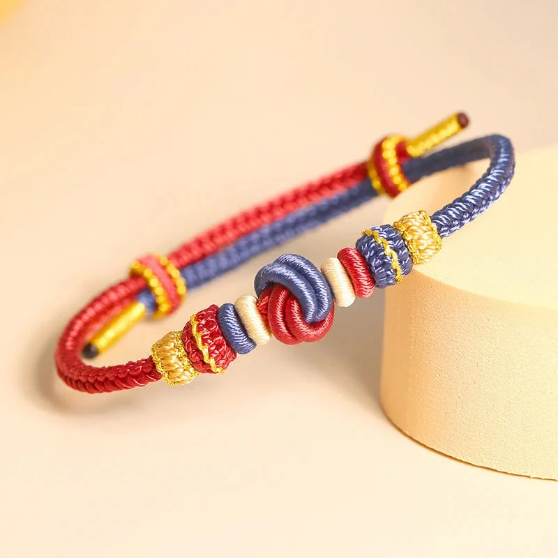 Stylish Cuff Bracelets for Men-Buddha Stones Two-Color Rope Handcrafted Eight Thread Peace Knot Luck Connection Bracelet Stylish Cuff Bracelets for Men-Buddha Stones Two-Color Rope Handcrafted Eight Thread Peace Knot Luck Connection Bracelet