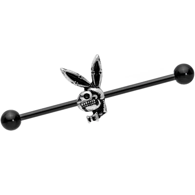 Women's Earrings – Elegant Designs for Every Personality--14 Gauge Licensed Playboy Bunny Skeleton Industrial Barbell 38mm Women's Earrings – Elegant Designs for Every Personality--14 Gauge Licensed Playboy Bunny Skeleton Industrial Barbell 38mm