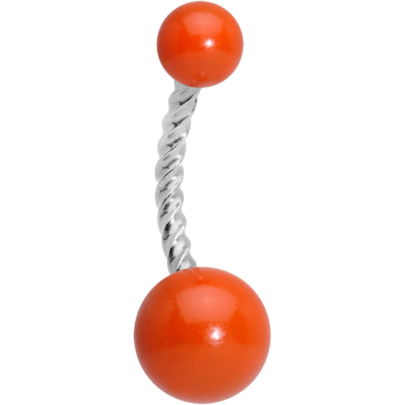 Belly Rings with Gemstones for Sparkling Style -Orange Glow in the Dark Totally Twisted Belly Ring Belly Rings with Gemstones for Sparkling Style -Orange Glow in the Dark Totally Twisted Belly Ring