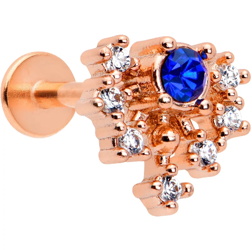 Bold and Beautiful Lip Rings16 Gauge 5/16 Blue Gem Rosy Tone Glamour Flare Labret Monroe Tragus Bold and Beautiful Lip Rings16 Gauge 5/16 Blue Gem Rosy Tone Glamour Flare Labret Monroe Tragus