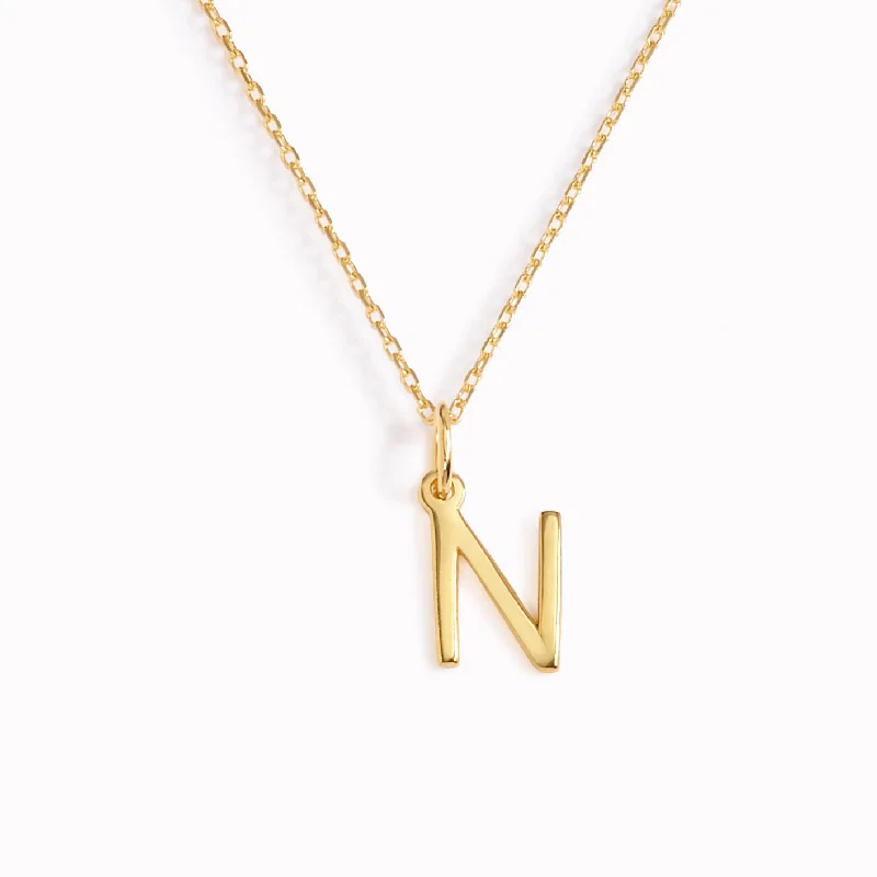 Shop Classic Women's  Necklaces & Pendants with a Modern Twist-N Necklace / Gold Initial Necklace
