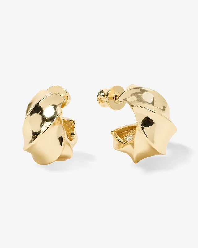 Women's Earrings – Elegant Designs for Every Personality--With a Twist Hoops 1" - Gold