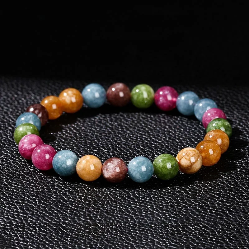 Men's Bracelets with Inspirational Symbols-Buddha Stones Multicolor Tourmaline Positive Bracelet Men's Bracelets with Inspirational Symbols-Buddha Stones Multicolor Tourmaline Positive Bracelet
