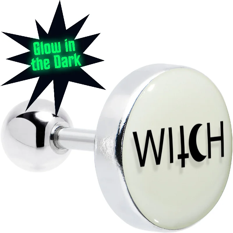 Women's Earrings – Elegant Designs for Every Personality--16 Gauge Glow in the Dark Mystical Witch Tragus Cartilage Earring