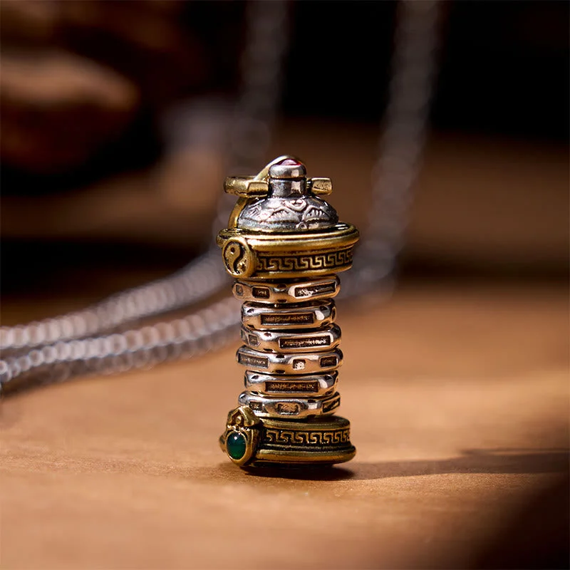 Shop Classic Women's Necklaces & Pendants with a Modern Twist-Buddha Stones Yin Yang Tower Copper Balance Rotatable Necklace Pendant Shop Classic Women's Necklaces & Pendants with a Modern Twist-Buddha Stones Yin Yang Tower Copper Balance Rotatable Necklace Pendant