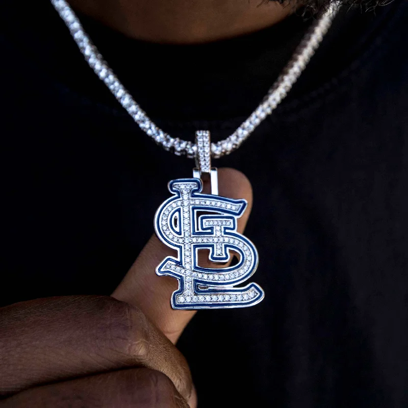 Leather Strap Bracelets for Men-St. Louis Cardinals Official MLB Logo Pendant