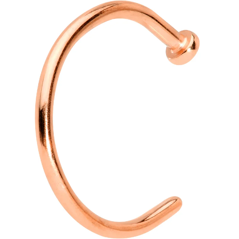 Nose Rings for Daily Wear -18 Gauge 3/8 Rose Gold Tone PVD Implant Grade Titanium Disc Nose Hoop Nose Rings for Daily Wear -18 Gauge 3/8 Rose Gold Tone PVD Implant Grade Titanium Disc Nose Hoop