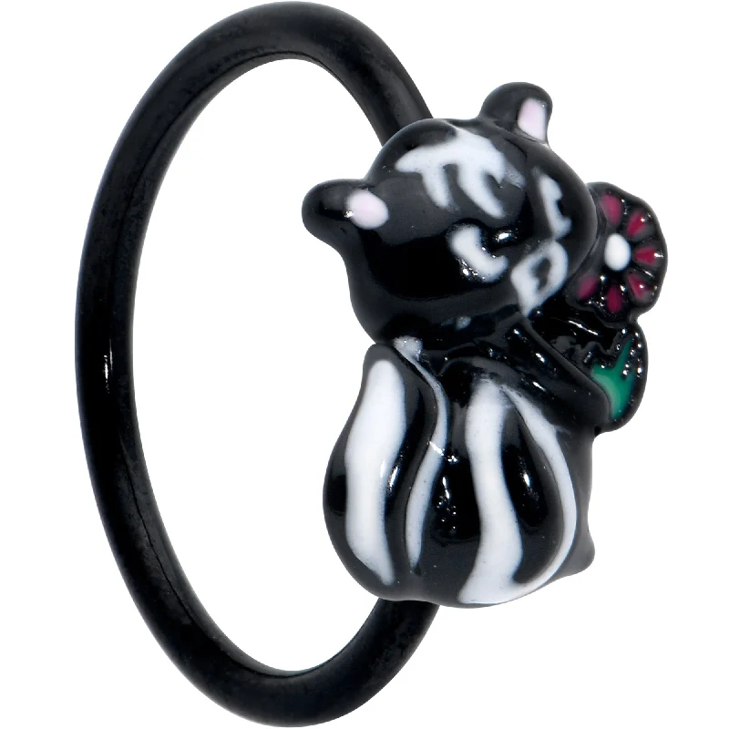 Nose Rings for Quick Wear -20 Gauge 5/16 Black Funky Skunk Nose Hoop