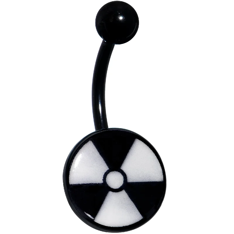Chic Belly Rings for Stylish Looks -Black Glow in the Dark Radioactive Belly Ring