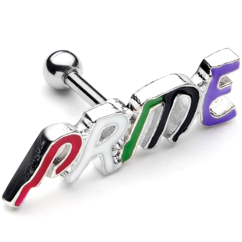 Women's Earrings – Elegant Designs for Every Personality--16 Gauge 1/4 Multicolor Rainbow Pride Cartilage Tragus Earring Women's Earrings – Elegant Designs for Every Personality--16 Gauge 1/4 Multicolor Rainbow Pride Cartilage Tragus Earring