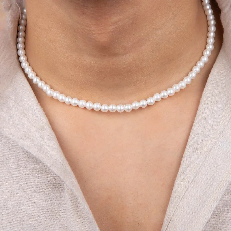 Men's Friendship Bracelets-Beaded Pearl Necklace For Men