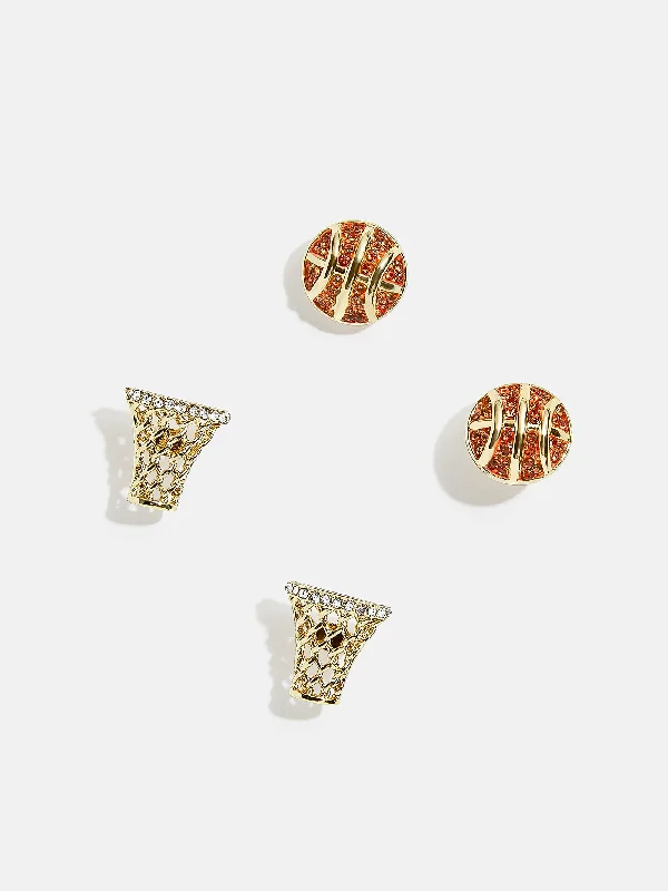 Women's Earrings – Elegant Designs for Every Personality--Three-Pointer Earring Set - Basketball