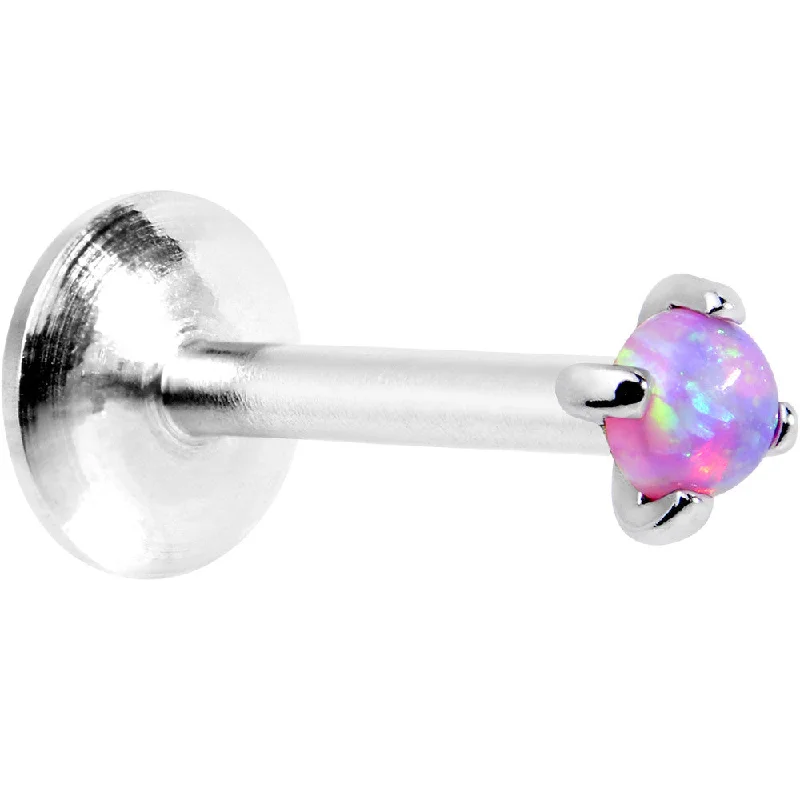 Lip Rings for Everyday Style16 Gauge 5/16 Pink 2.5mm Synthetic Opal Internally Threaded Labret