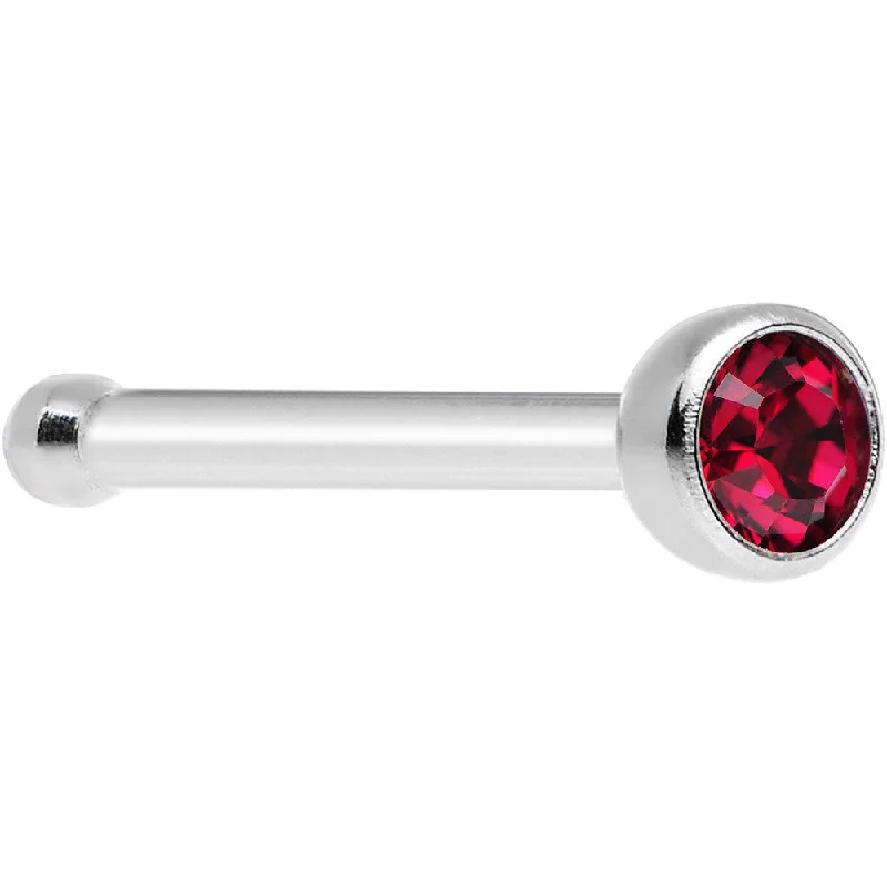 Simple Nose Rings for Casual Days -Ruby Nose Bone Created with Crystals
