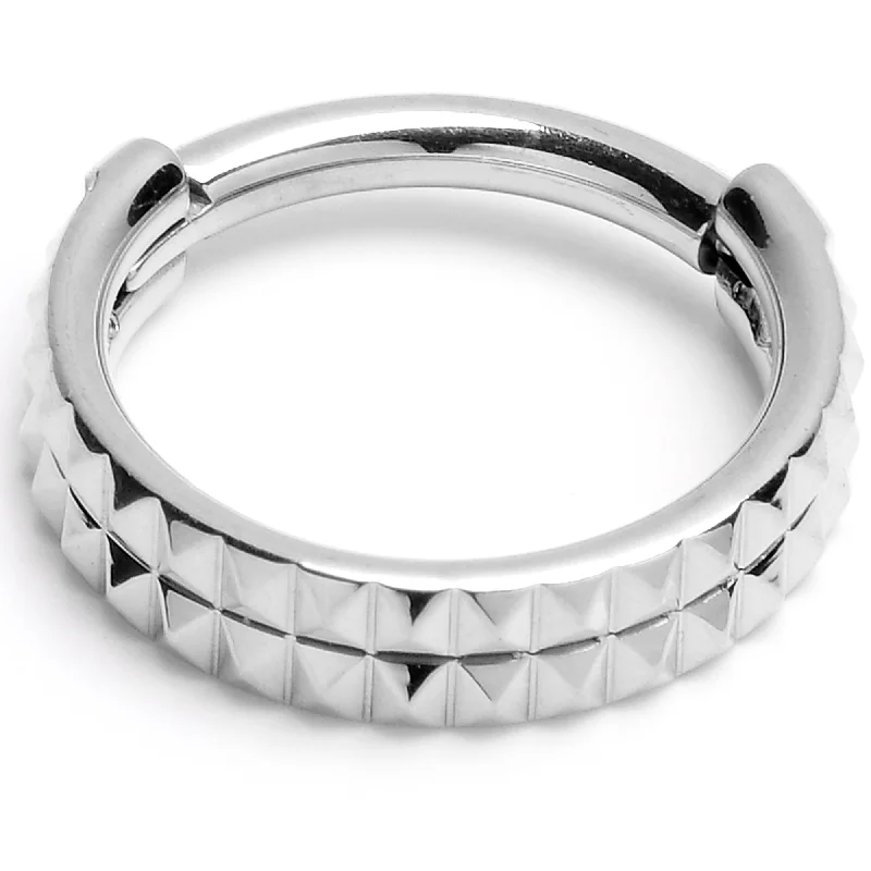 Classic Gold Lip Rings with Sleek Design16 Gauge 5/16 Pyramid Cut Double Hoop 316L Surgical Steel Hinged Segment Ring