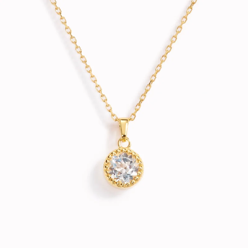 Shop Classic Women's Necklaces & Pendants with a Modern Twist-April Birthstone Necklace - White Topaz Shop Classic Women's Necklaces & Pendants with a Modern Twist-April Birthstone Necklace - White Topaz
