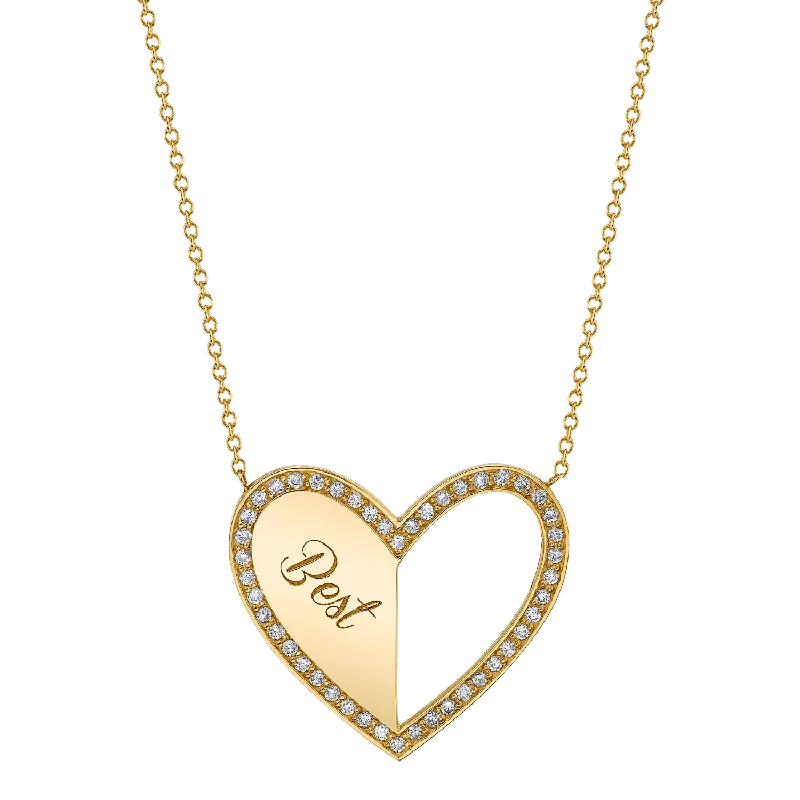 Shop Classic Women's Necklaces & Pendants with a Modern Twist-Best Friend Heart Necklaces (Set of 2) Shop Classic Women's Necklaces & Pendants with a Modern Twist-Best Friend Heart Necklaces (Set of 2)