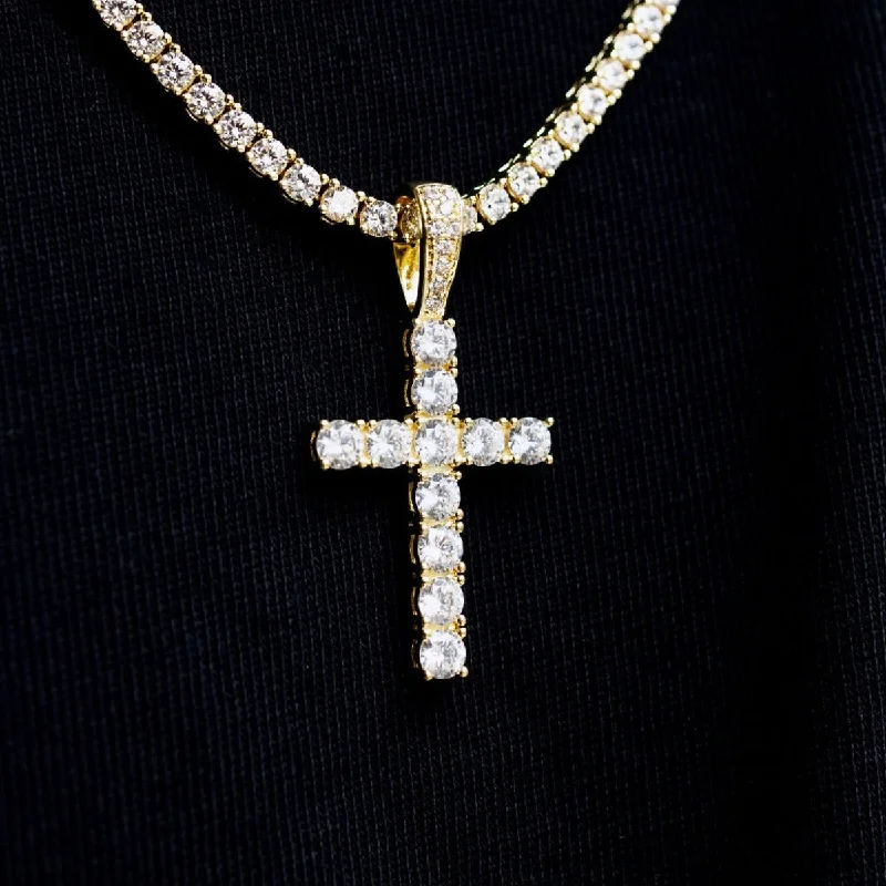 Exclusive Men's Necklaces & Pendants for the Modern Gentleman-Diamond Cross in Yellow Gold Exclusive Men's Necklaces & Pendants for the Modern Gentleman-Diamond Cross in Yellow Gold