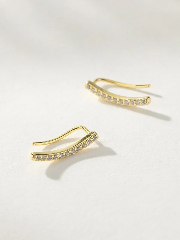 Women's Earrings – Elegant Designs for Every Personality--Pavé Bar Ear Climber