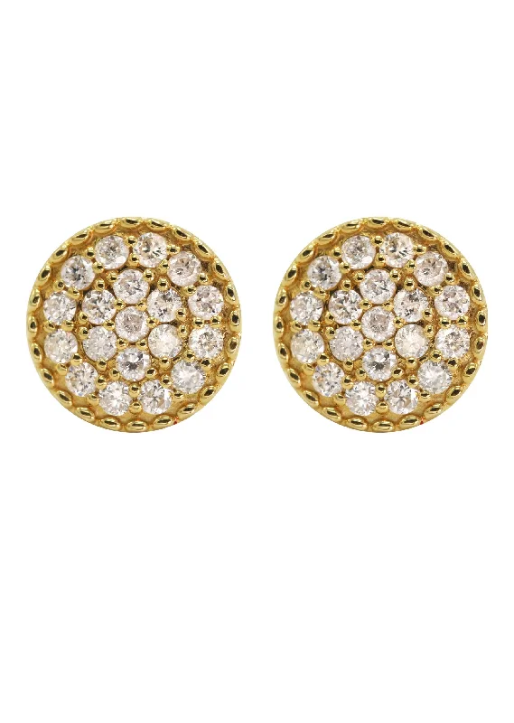 Shop Durable Men's Earrings for Everyday Wear-14K Yellow Gold Diamond Earrings For Men | 0.8 Carat | 2.58 Grams Shop Durable Men's Earrings for Everyday Wear-14K Yellow Gold Diamond Earrings For Men | 0.8 Carat | 2.58 Grams
