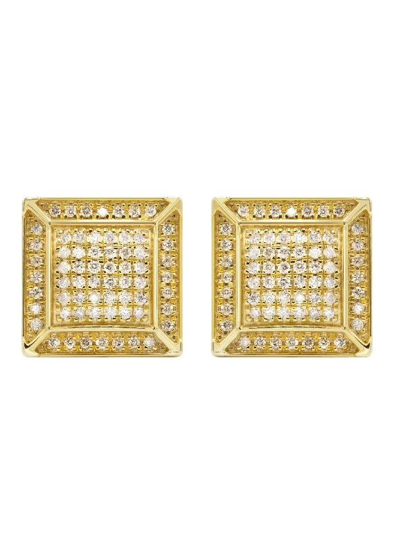 Shop Durable Men's Earrings for Everyday Wear-14K Yellow Gold Diamond Earrings For Men | 0.35 Carats | 3.62 Grams Shop Durable Men's Earrings for Everyday Wear-14K Yellow Gold Diamond Earrings For Men | 0.35 Carats | 3.62 Grams