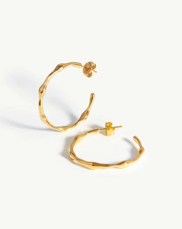 Women's Earrings – Elegant Designs for Every Personality--Medium Molten Hoop Earrings