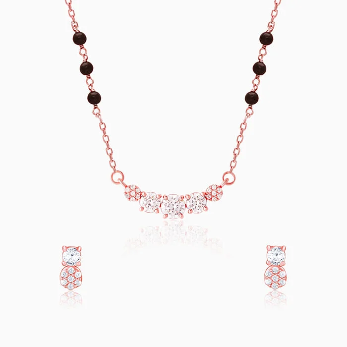 Rose Gold Zirconia Elegance Mangalsutra Set