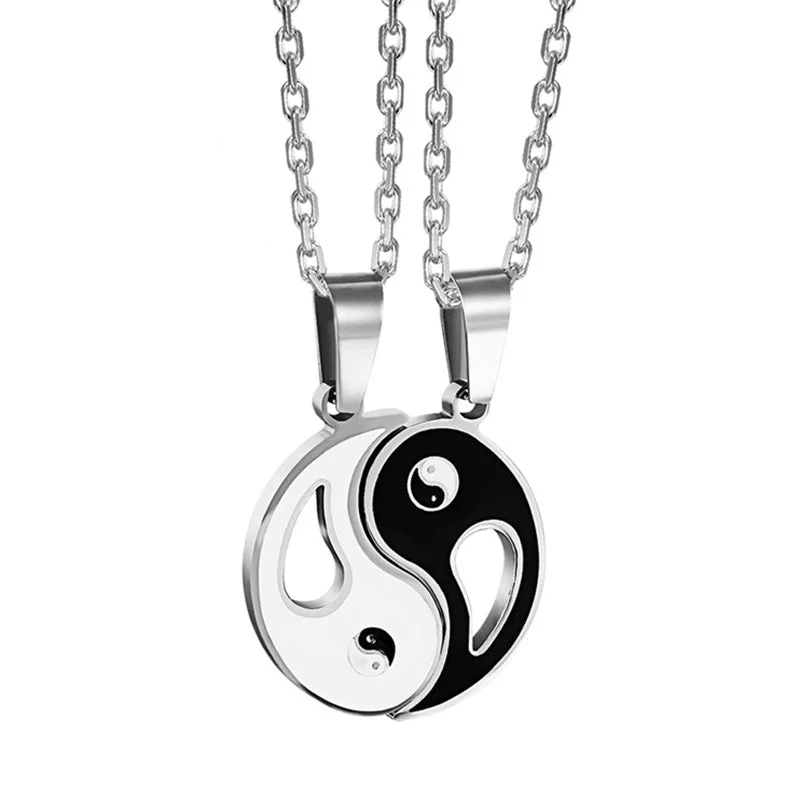 Shop Classic Women's Necklaces & Pendants with a Modern Twist-2pcs Yin Yang Pendant Couple Necklace Shop Classic Women's Necklaces & Pendants with a Modern Twist-2pcs Yin Yang Pendant Couple Necklace