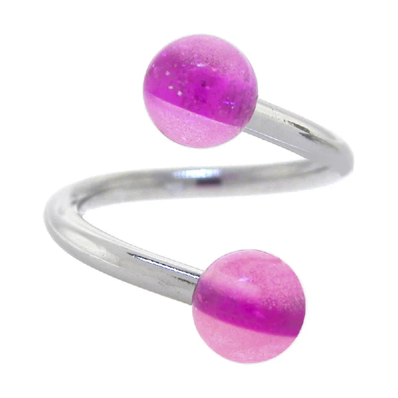 Beautiful Belly Rings for Fashion-Forward Looks -Raspberry Cream GLOW-n-DARK Spiral Belly Ring