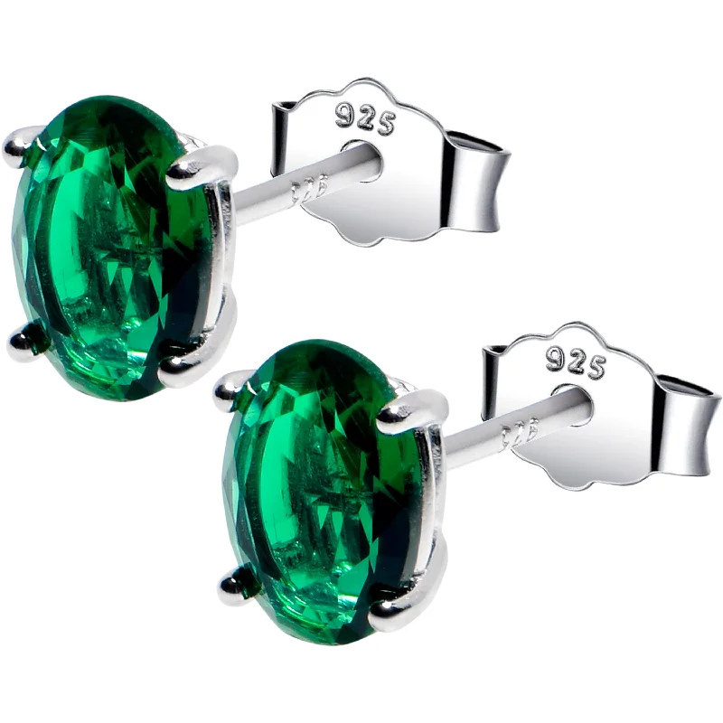 Women's Earrings – Elegant Designs for Every Personality--5mm CZ Oval 925 Sterling Silver May Birthstone Stud Earrings Women's Earrings – Elegant Designs for Every Personality--5mm CZ Oval 925 Sterling Silver May Birthstone Stud Earrings