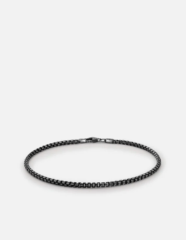 Fashionable Metal Bracelets for Men-2mm Venetian Chain Bracelet II, Sterling Silver