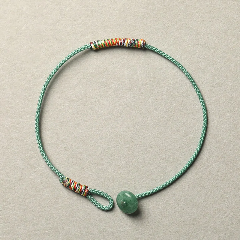 Stainless Steel Bracelets for Men with Bold Looks-Buddha Stones Tibetan Handmade Green Aventurine Luck Protection Braided Rope Bracelet Stainless Steel Bracelets for Men with Bold Looks-Buddha Stones Tibetan Handmade Green Aventurine Luck Protection Braided Rope Bracelet