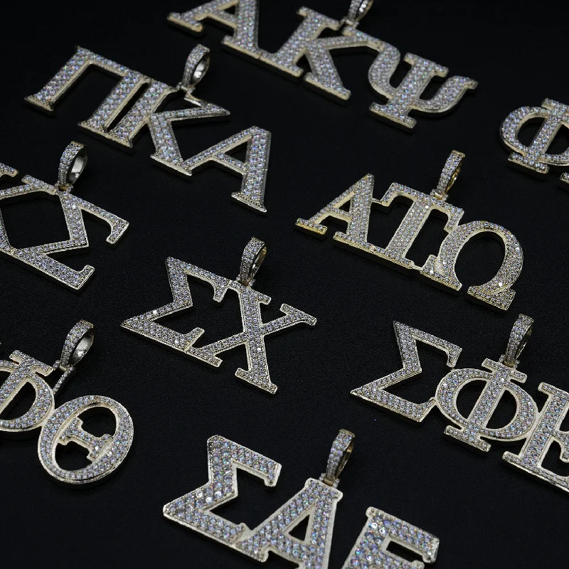 Cool Metal Chain Bracelets for Men-Greek Fraternity Pendants