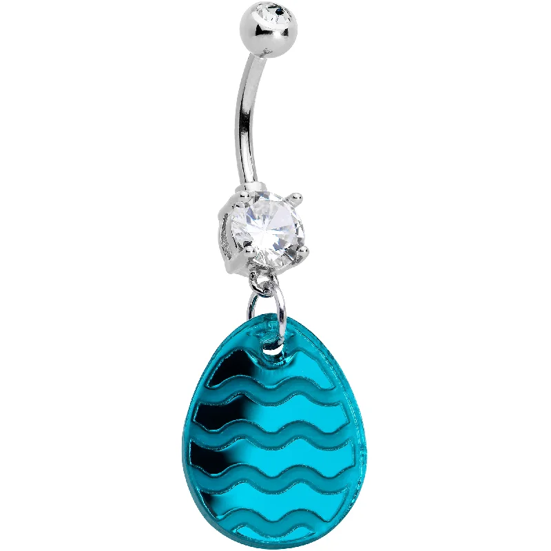 Designer Belly Rings for Bold Fashion -Clear Gem Festive Easter Decorated Egg Dangle Belly Ring Designer Belly Rings for Bold Fashion -Clear Gem Festive Easter Decorated Egg Dangle Belly Ring