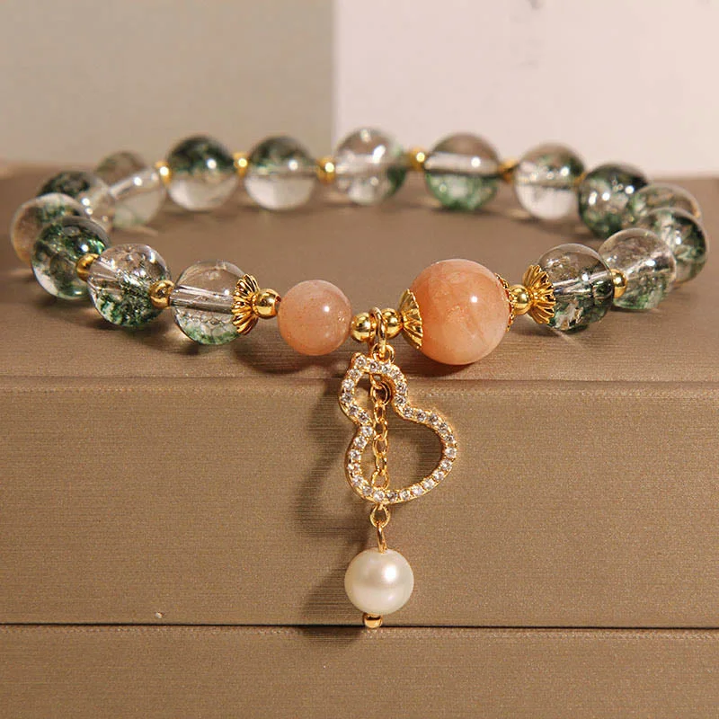 Bold Bangles for Women-Buddha Stones Green Phantom Gourd Charm Confidence Bracelet
