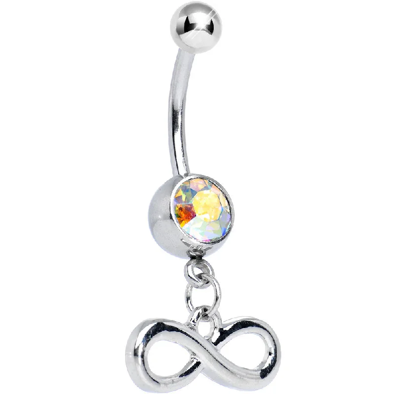 Stunning Belly Rings for Glamorous Fashion -Aurora Gem Gleaming Infinity Symbol Dangle Belly Ring Stunning Belly Rings for Glamorous Fashion -Aurora Gem Gleaming Infinity Symbol Dangle Belly Ring