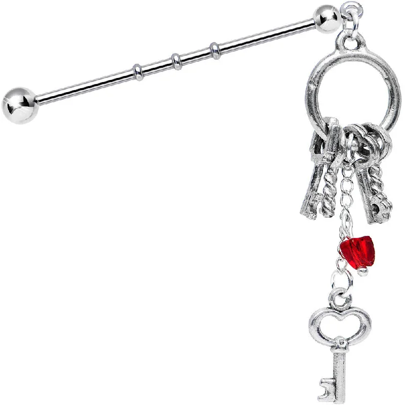 Women's Earrings – Elegant Designs for Every Personality--Handcrafted Entire Ring of Keys to Your Heart Industrial Barbell Women's Earrings – Elegant Designs for Every Personality--Handcrafted Entire Ring of Keys to Your Heart Industrial Barbell
