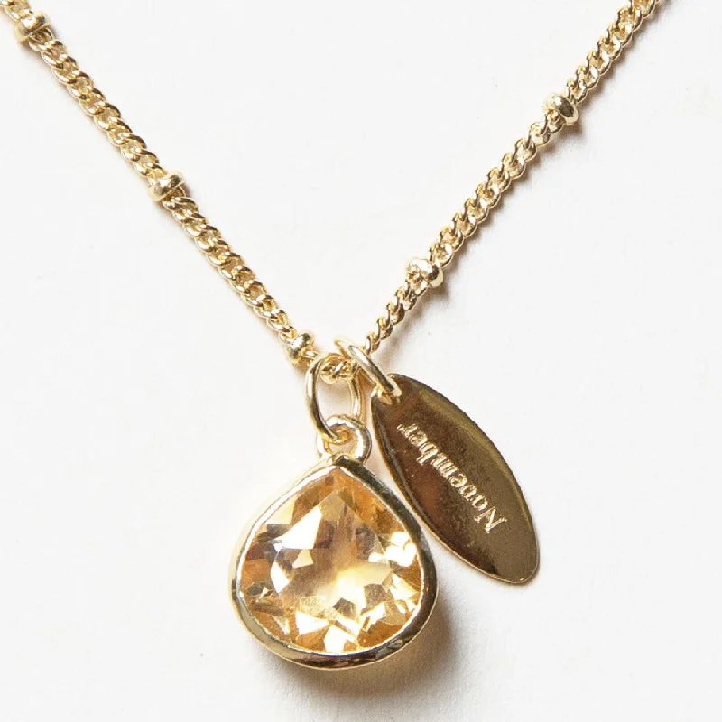 Exclusive Men's Necklaces & Pendants for the Modern Gentleman-November Citrine Birthstone Necklace Exclusive Men's Necklaces & Pendants for the Modern Gentleman-November Citrine Birthstone Necklace