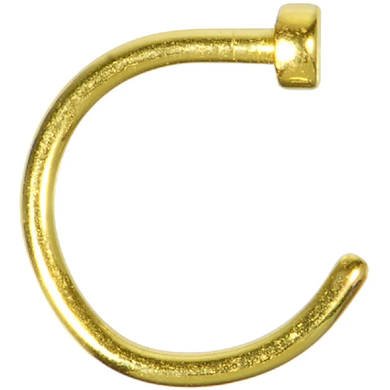 Nose Rings for Unique Look -20 Gauge 5/16 Yellow Anodized Titanium Nose Hoop